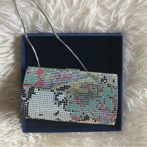 Swarovski Crystal Mosaic Clutch with Silver Chain